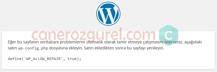 WordPress_Veritabanı_tamiri