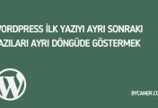 WordPress İlk Yazıyı Ayrı Sonraki Yazıları Ayrı Döngüde Göstermek