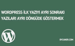WordPress İlk Yazıyı Ayrı Sonraki Yazıları Ayrı Döngüde Göstermek