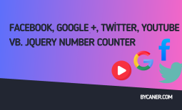 Facebook, Google +, Twitter, Youtube vb. jQuery Number Counter