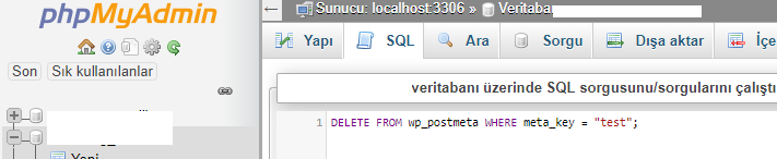 PhpMyAdmin Görseli